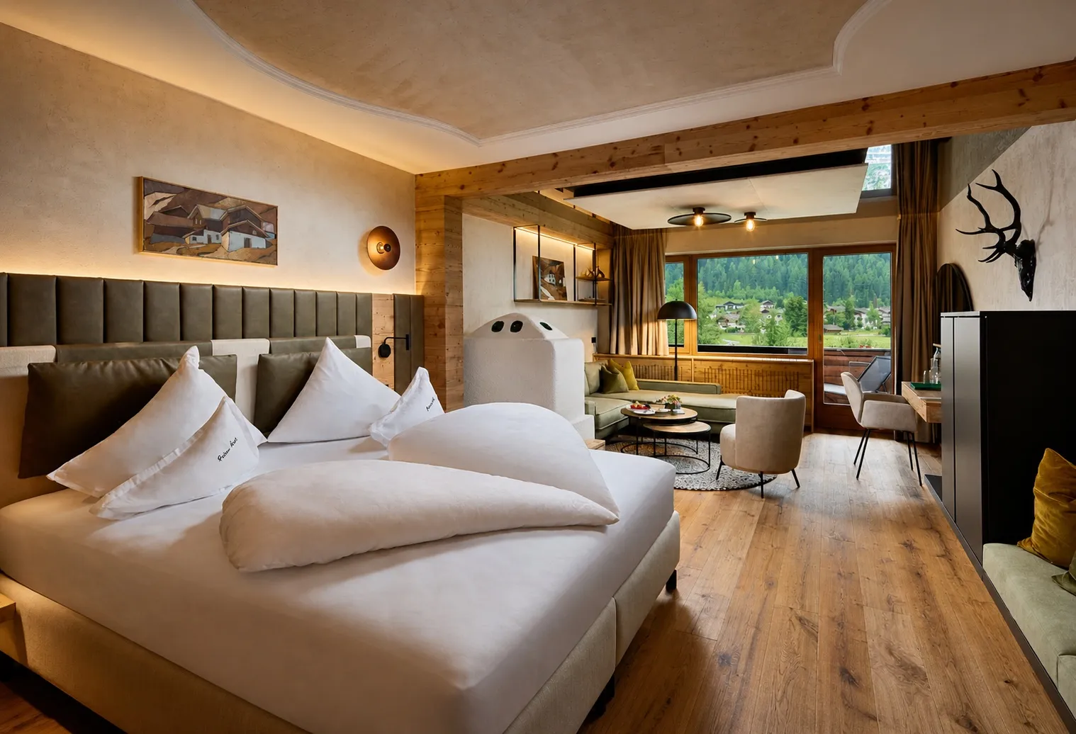 Warm luxury hotel room for the first night